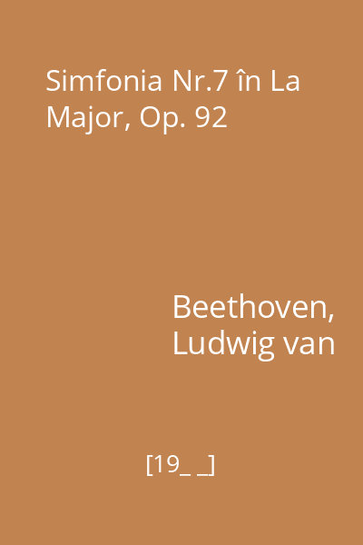 Simfonia Nr.7 în La Major, Op. 92