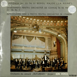 Simfonia Nr. 85 în Si Bemol Major("La Reine"); Divertisment pentru orchestră de coarde în Re Major KV 136 Nr.1; Introducere, Arie și Presto pentru orchestră de coarde