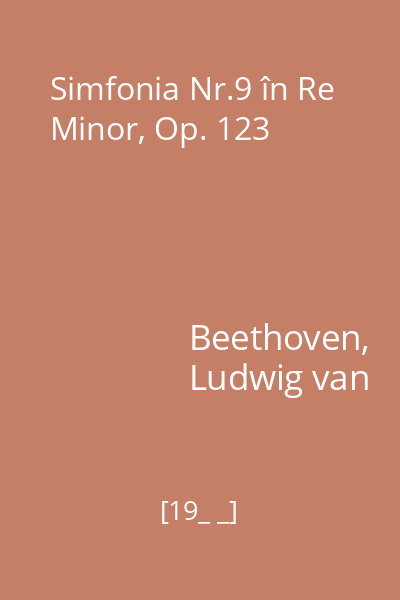 Simfonia Nr.9 în Re Minor, Op. 123
