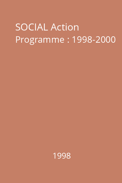 SOCIAL Action Programme : 1998-2000