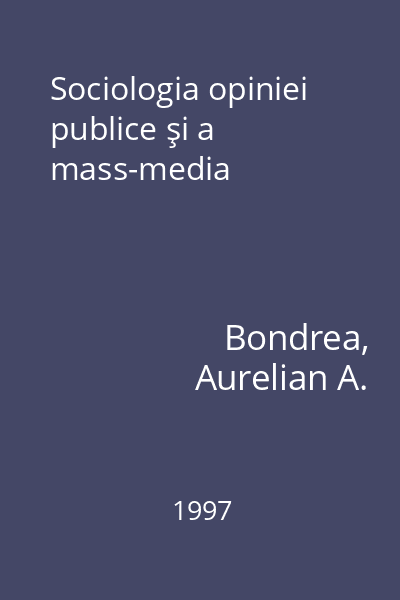 Sociologia opiniei publice şi a mass-media
