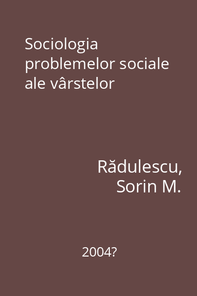Sociologia problemelor sociale ale vârstelor