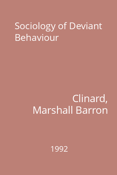 Sociology of Deviant Behaviour
