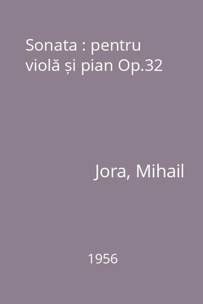 Sonata : pentru violă și pian Op.32