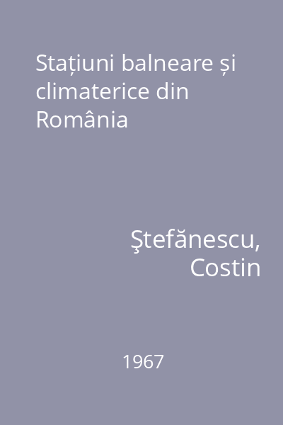 Stațiuni balneare și climaterice din România