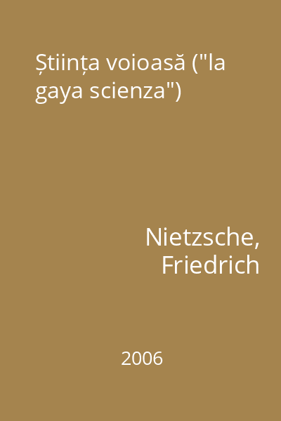 Știința voioasă ("la gaya scienza")
