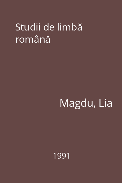 Studii de limbă română