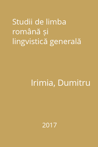 Studii de limba română și lingvistică generală