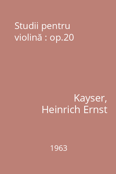 Studii pentru violină : op.20