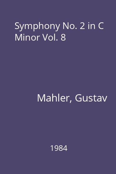 Symphony No. 2 in C Minor Vol. 8