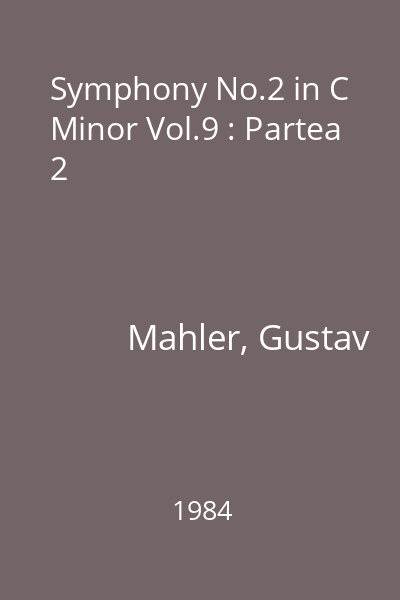 Symphony No.2 in C Minor Vol.9 : Partea 2