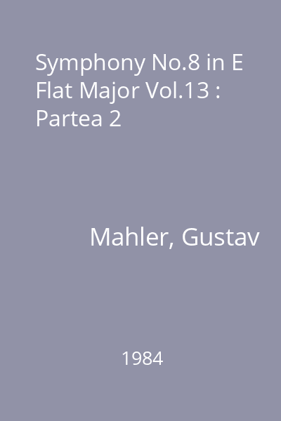 Symphony No.8 in E Flat Major Vol.13 : Partea 2