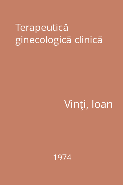 Terapeutică ginecologică clinică