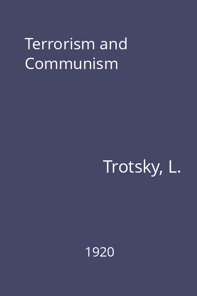 Terrorism and Communism