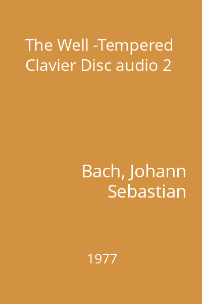 The Well -Tempered Clavier Disc audio 2