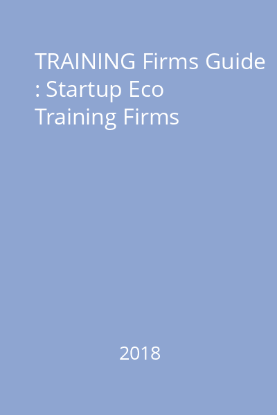 TRAINING Firms Guide : Startup Eco Training Firms