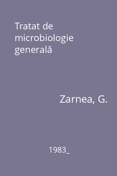 Tratat de microbiologie generală