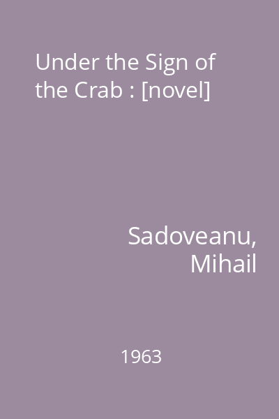 Under the Sign of the Crab : [novel]